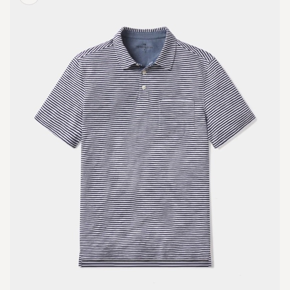 Vintage Slub Pocket Polo in Navy Stripe - Picture 1 of 10